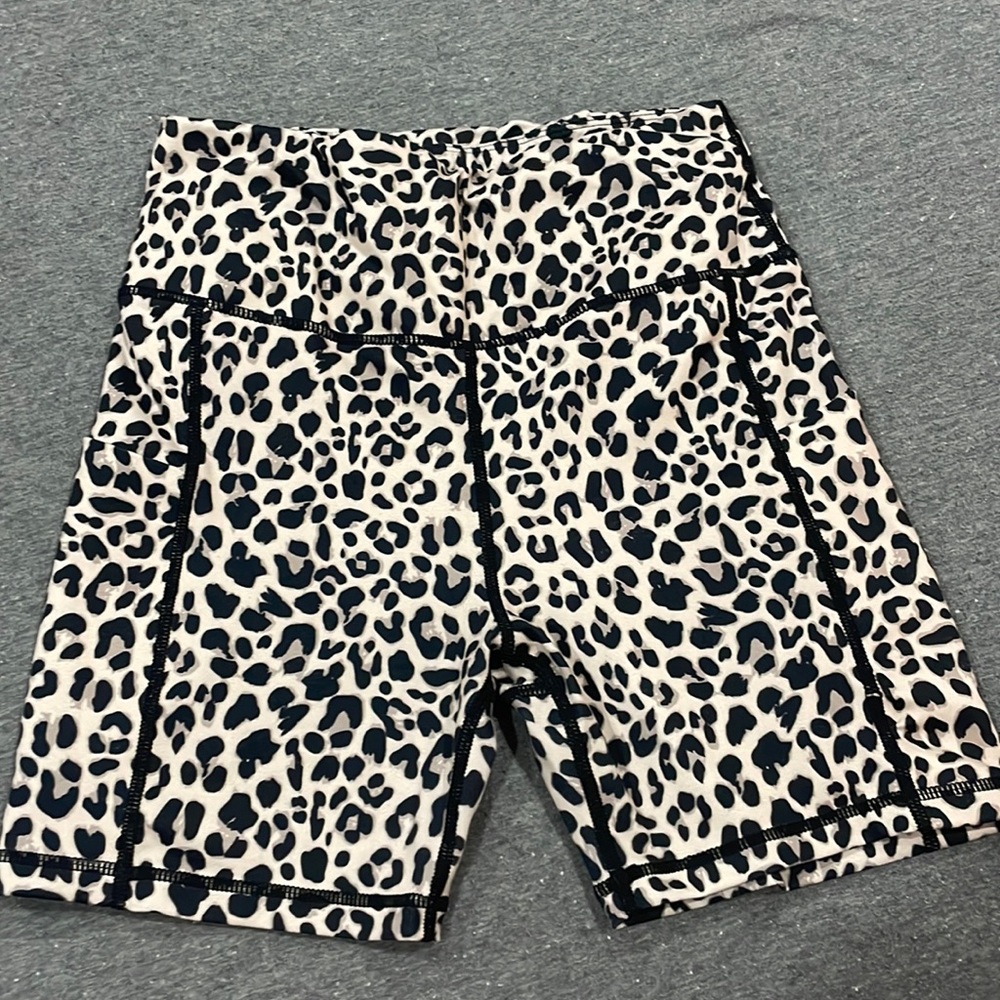 Cheetah print biker shorts
